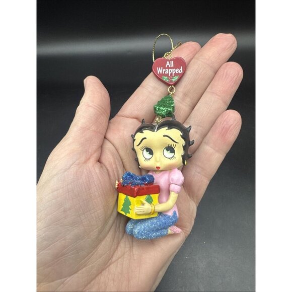 The Danbury Mint Betty Boop Glitter Christmas Ornament Set Of 3 NEW - Picture 6 of 11